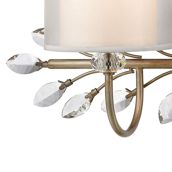 Atlas Asbury 1-Light Wall Sconce - Nature-Inspired Design with Crystal Accents for Elegant Ambient Lighting Aged Silver 24'' WL11517-SV