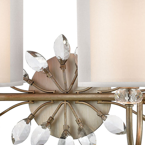 Atlas Asbury 1-Light Wall Sconce - Nature-Inspired Design with Crystal Accents for Elegant Ambient Lighting Aged Silver 24'' WL11517-SV