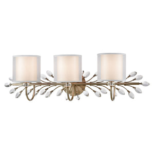Atlas Asbury 1-Light Wall Sconce - Nature-Inspired Design with Crystal Accents for Elegant Ambient Lighting Aged Silver 34'' WL11518-SV