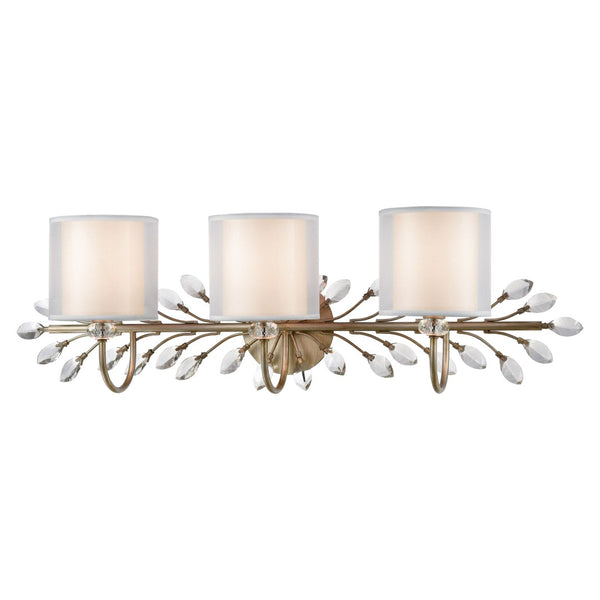Atlas Asbury 1-Light Wall Sconce - Nature-Inspired Design with Crystal Accents for Elegant Ambient Lighting Aged Silver 34'' WL11518-SV