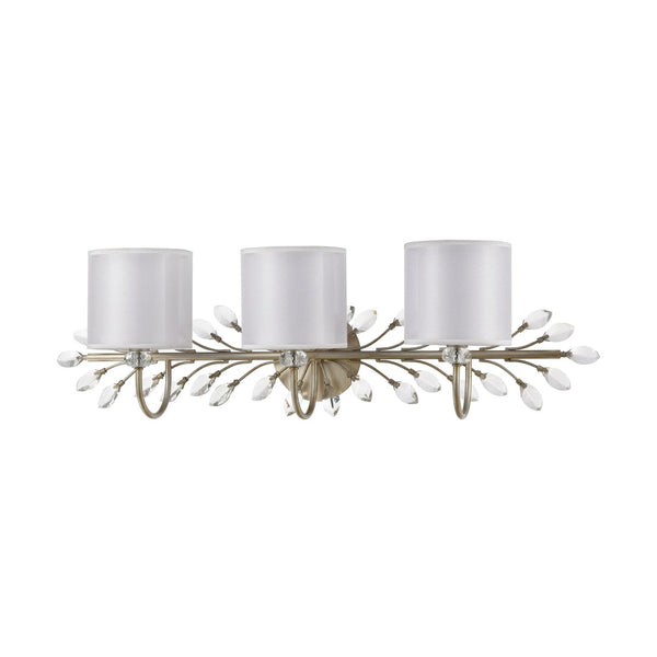 Atlas Asbury 1-Light Wall Sconce - Nature-Inspired Design with Crystal Accents for Elegant Ambient Lighting Aged Silver 34'' WL11518-SV