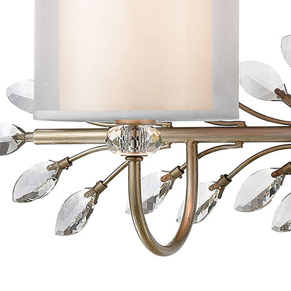 Atlas Asbury 1-Light Wall Sconce - Nature-Inspired Design with Crystal Accents for Elegant Ambient Lighting Aged Silver 34'' WL11518-SV