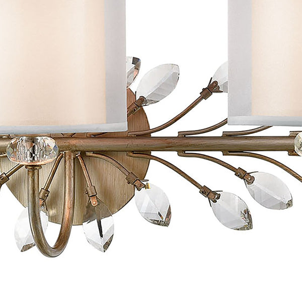 Atlas Asbury 1-Light Wall Sconce - Nature-Inspired Design with Crystal Accents for Elegant Ambient Lighting Aged Silver 34'' WL11518-SV