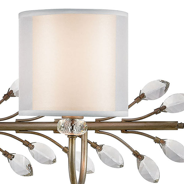 Atlas Asbury 1-Light Wall Sconce - Nature-Inspired Design with Crystal Accents for Elegant Ambient Lighting Aged Silver 34'' WL11518-SV