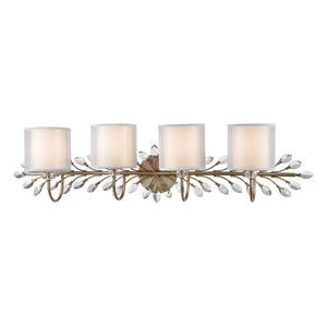Atlas Asbury 1-Light Wall Sconce - Nature-Inspired Design with Crystal Accents for Elegant Ambient Lighting Aged Silver 42'' WL11519-SV