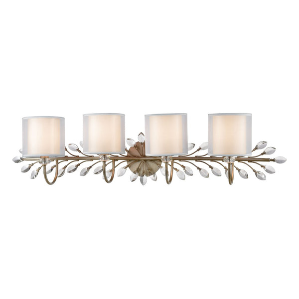 Atlas Asbury 1-Light Wall Sconce - Nature-Inspired Design with Crystal Accents for Elegant Ambient Lighting Aged Silver 42'' WL11519-SV