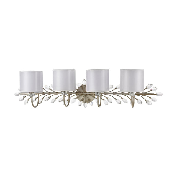 Atlas Asbury 1-Light Wall Sconce - Nature-Inspired Design with Crystal Accents for Elegant Ambient Lighting Aged Silver 42'' WL11519-SV