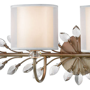 Atlas Asbury 1-Light Wall Sconce - Nature-Inspired Design with Crystal Accents for Elegant Ambient Lighting Aged Silver 42'' WL11519-SV