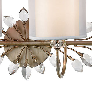 Atlas Asbury 1-Light Wall Sconce - Nature-Inspired Design with Crystal Accents for Elegant Ambient Lighting Aged Silver 42'' WL11519-SV
