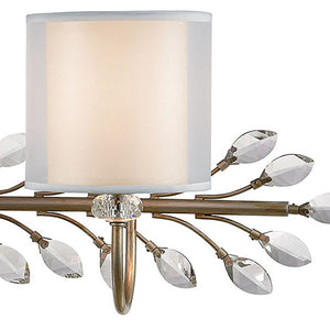 Atlas Asbury 1-Light Wall Sconce - Nature-Inspired Design with Crystal Accents for Elegant Ambient Lighting Aged Silver 42'' WL11519-SV