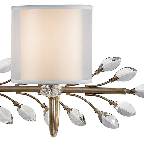Atlas Asbury 1-Light Wall Sconce - Nature-Inspired Design with Crystal Accents for Elegant Ambient Lighting Aged Silver 42'' WL11519-SV