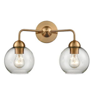 Atlas Astoria 3-Light Vanity Fixture - Midcentury Modern Design with Clear Glass Globes for Timeless Illumination Satin Gold 16'' WL11521-GD