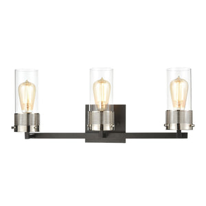 Atlas Bergenline 1-Light Sconce - Modern Industrial Elegance with Clear Glass and Polished Nickel Accent Matte Black 23'' WL11531-BK