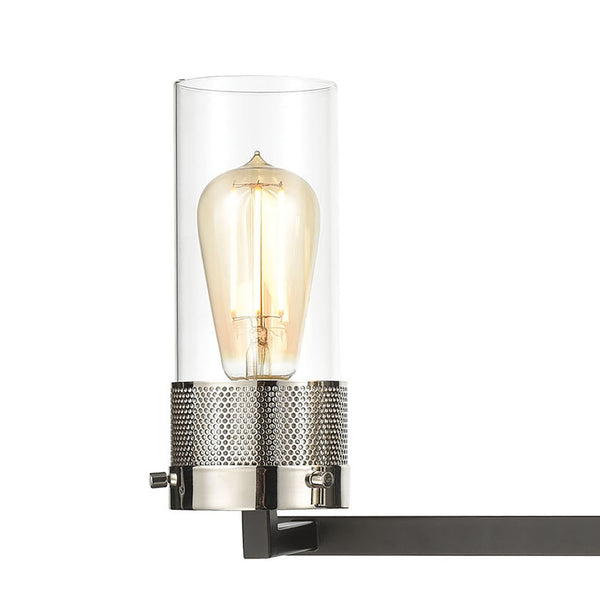 Atlas Bergenline 1-Light Sconce - Modern Industrial Elegance with Clear Glass and Polished Nickel Accent Matte Black 23'' WL11531-BK
