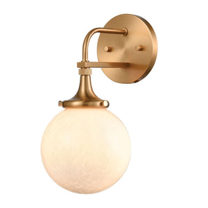 Atlas Beverly Retro-Chic 2-Light Vanity Light with Cloud White Glass Shades for Elegant Bathroom Ambiance Satin Brass 6'' WL11532-BS