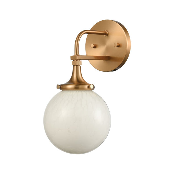 Atlas Beverly Retro-Chic 2-Light Vanity Light with Cloud White Glass Shades for Elegant Bathroom Ambiance Satin Brass 6'' WL11532-BS