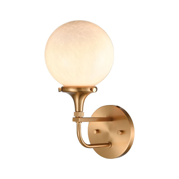 Atlas Beverly Retro-Chic 2-Light Vanity Light with Cloud White Glass Shades for Elegant Bathroom Ambiance Satin Brass 6'' WL11532-BS