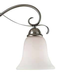 Atlas Brighton 2-Light Traditional Vanity Fixture - Elegant White Glass Shades & Curved Metal Design Brushed Nickel 33'' WL11539-NK