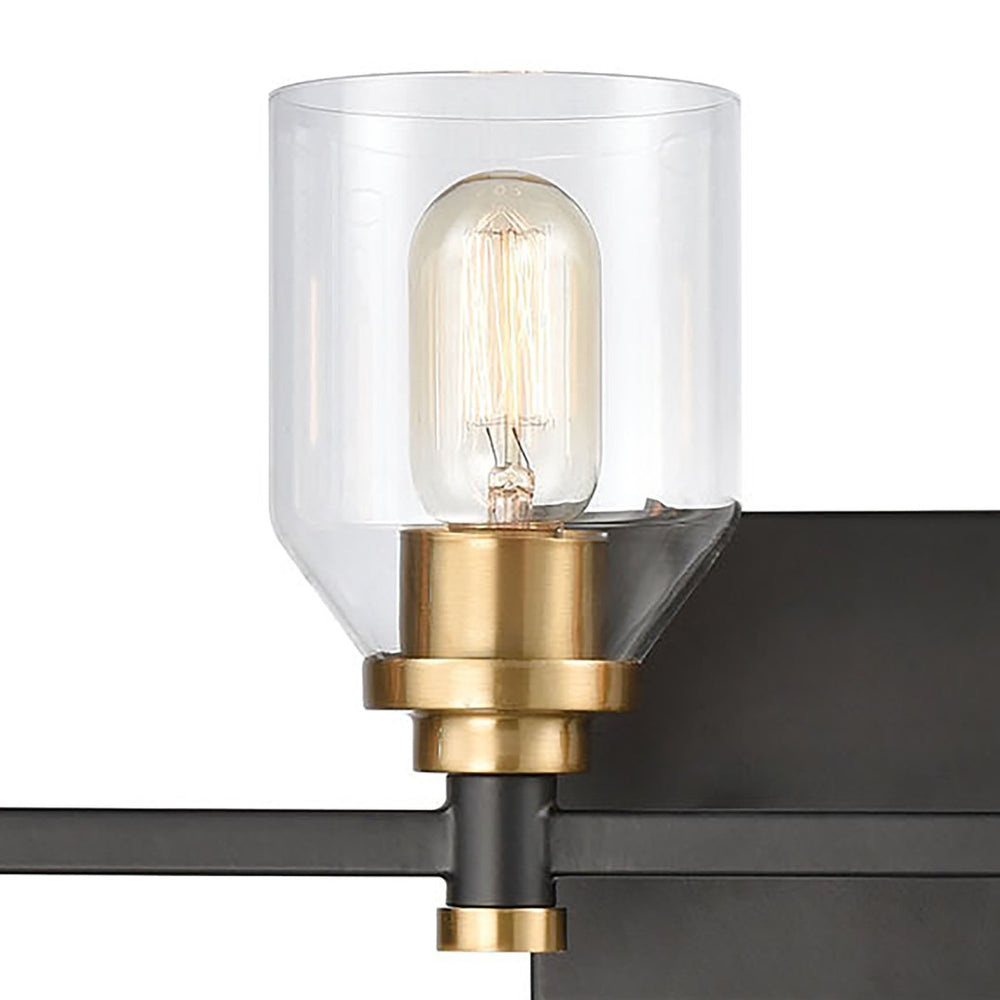 Atlas Cambria 2-Light Vanity Light Fixture - Sophisticated Design with Curved Glass Shades for Modern Elegance Matte Black 28'' WL11541-BK