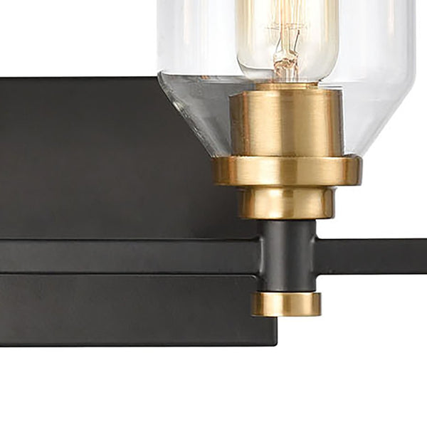 Atlas Cambria 2-Light Vanity Light Fixture - Sophisticated Design with Curved Glass Shades for Modern Elegance Matte Black 28'' WL11541-BK