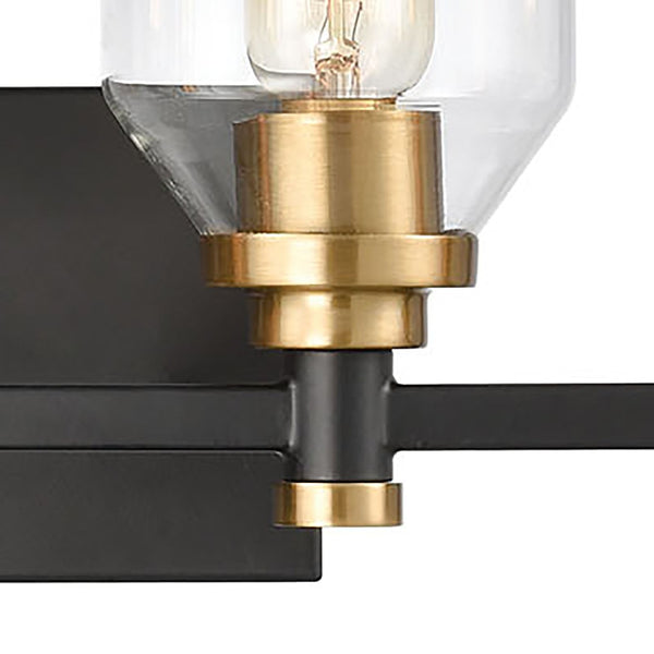 Atlas Cambria 2-Light Vanity Light Fixture - Sophisticated Design with Curved Glass Shades for Modern Elegance Matte Black 28'' WL11541-BK