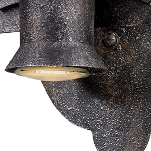 Atlas Cambridge 12-Inch High 1-Light Wall Sconce - Elegant Forged Iron Design with Stone Candle Cover Moonlit Rust 7'' WL11542-BZ