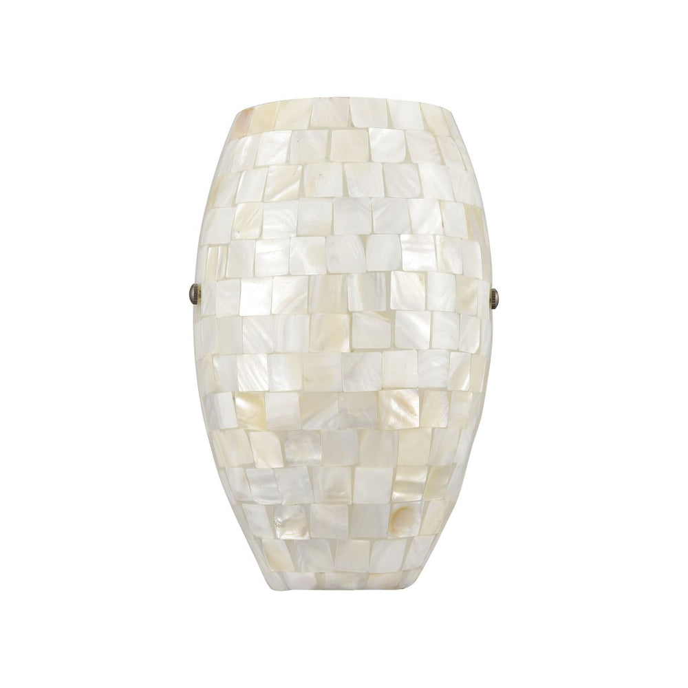 Atlas Capri 8" High 1-Light Sconce - Elegant Capiz Shell Mosaic Wall Light in Satin Nickel Finish WL11544-NA