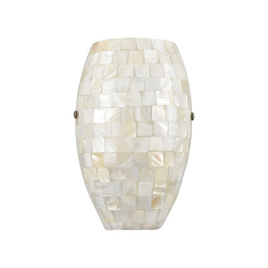 Atlas Capri 8" High 1-Light Sconce - Elegant Capiz Shell Mosaic Wall Light in Satin Nickel Finish WL11544-NA