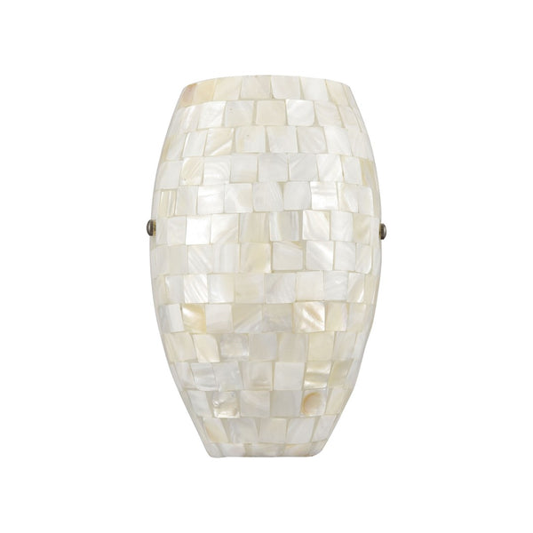 Atlas Capri 8" High 1-Light Sconce - Elegant Capiz Shell Mosaic Wall Light in Satin Nickel Finish WL11544-NA