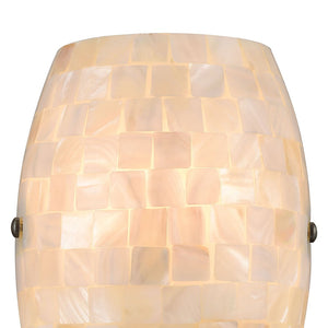 Atlas Capri 8" High 1-Light Sconce - Elegant Capiz Shell Mosaic Wall Light in Satin Nickel Finish WL11544-NA