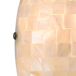 Atlas Capri 8" High 1-Light Sconce - Elegant Capiz Shell Mosaic Wall Light in Satin Nickel Finish WL11544-NA