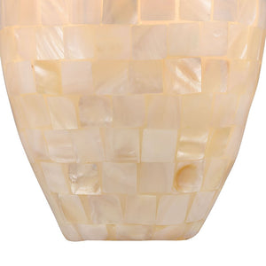 Atlas Capri 8" High 1-Light Sconce - Elegant Capiz Shell Mosaic Wall Light in Satin Nickel Finish WL11544-NA