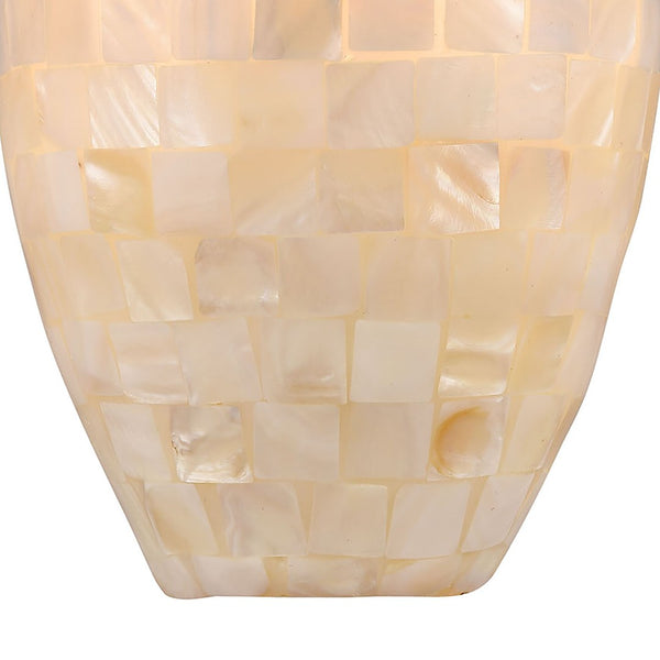 Atlas Capri 8" High 1-Light Sconce - Elegant Capiz Shell Mosaic Wall Light in Satin Nickel Finish WL11544-NA