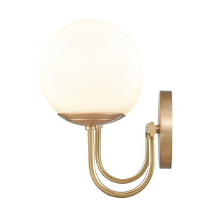 Atlas Caroline 2-Light Vanity Light Fixture - Modern Geometry with Opal Glass for Timeless Elegance Brushed Gold 16'' WL11548-GD