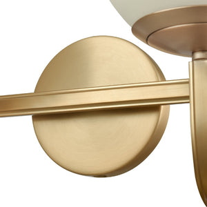 Atlas Caroline 2-Light Vanity Light Fixture - Modern Geometry with Opal Glass for Timeless Elegance Brushed Gold 16'' WL11548-GD