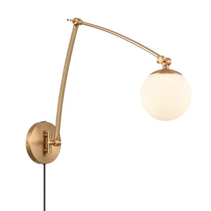 Atlas Caroline 19'' High 1-Light Swingarm Sconce - Modern Brushed Gold Fixture with Adjustable Design WL11549-GD