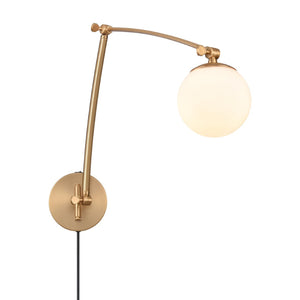Atlas Caroline 19'' High 1-Light Swingarm Sconce - Modern Brushed Gold Fixture with Adjustable Design WL11549-GD