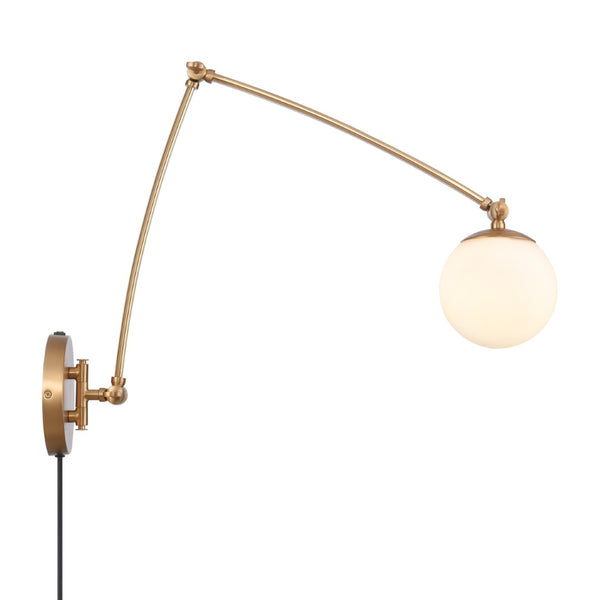 Atlas Caroline 19'' High 1-Light Swingarm Sconce - Modern Brushed Gold Fixture with Adjustable Design WL11549-GD