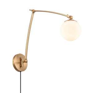 Atlas Caroline 19'' High 1-Light Swingarm Sconce - Modern Brushed Gold Fixture with Adjustable Design WL11549-GD