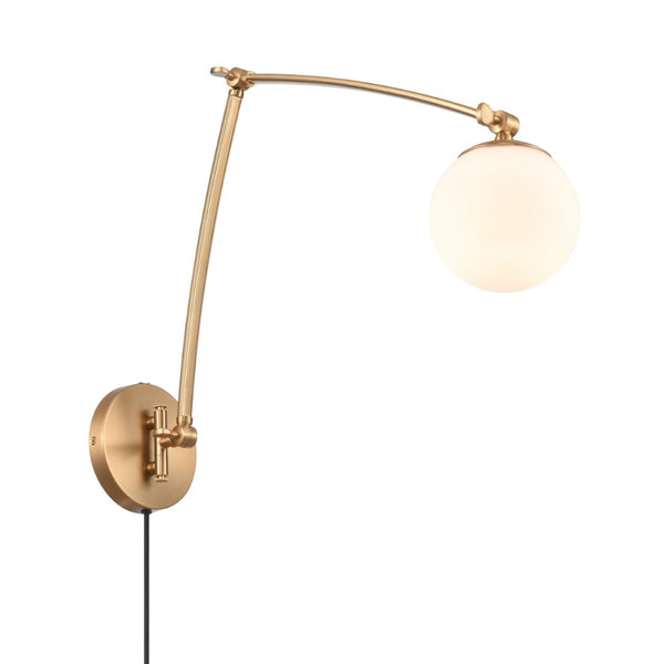 Atlas Caroline 19'' High 1-Light Swingarm Sconce - Modern Brushed Gold Fixture with Adjustable Design WL11549-GD