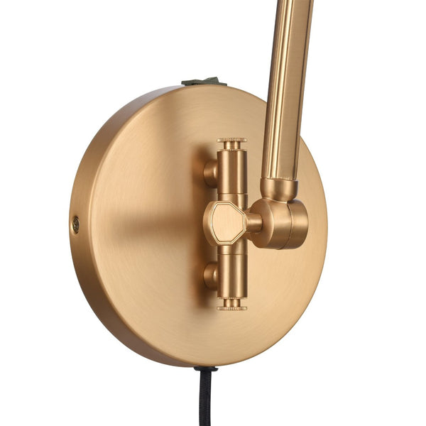 Atlas Caroline 19'' High 1-Light Swingarm Sconce - Modern Brushed Gold Fixture with Adjustable Design WL11549-GD