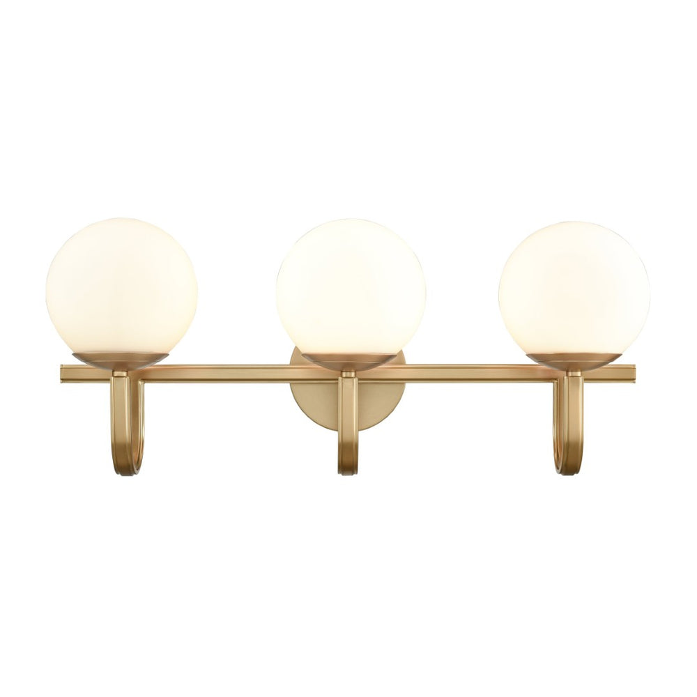 Atlas Caroline 2-Light Vanity Light Fixture - Modern Geometry with Opal Glass for Timeless Elegance Brushed Gold 24'' WL11550-GD
