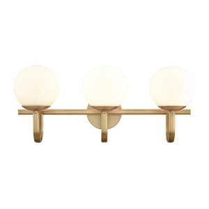 Atlas Caroline 2-Light Vanity Light Fixture - Modern Geometry with Opal Glass for Timeless Elegance Brushed Gold 24'' WL11550-GD
