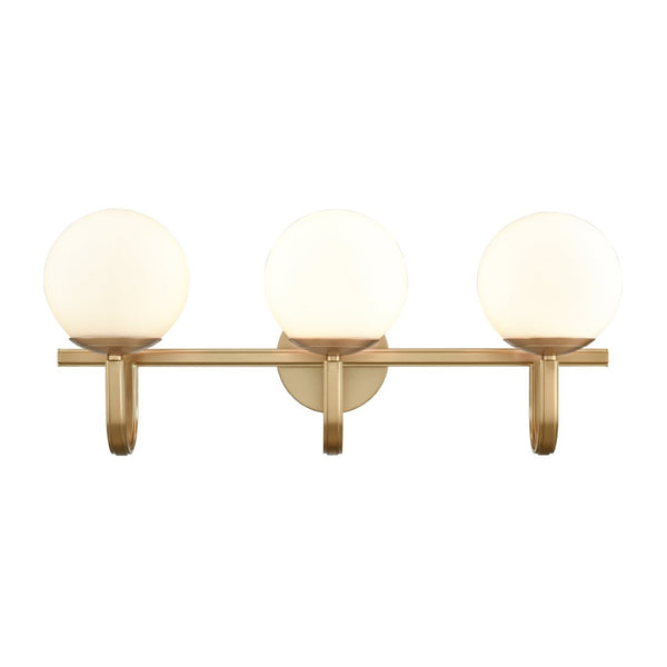 Atlas Caroline 2-Light Vanity Light Fixture - Modern Geometry with Opal Glass for Timeless Elegance Brushed Gold 24'' WL11550-GD