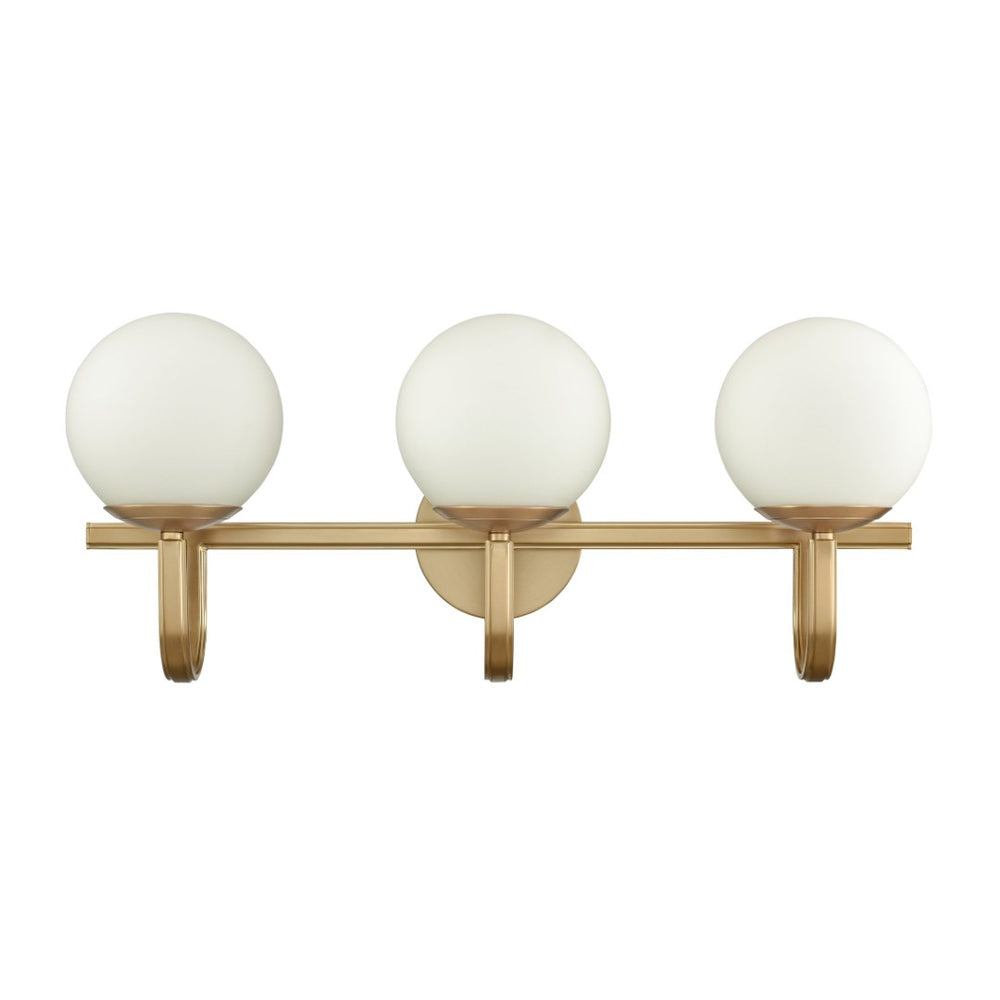 Atlas Caroline 2-Light Vanity Light Fixture - Modern Geometry with Opal Glass for Timeless Elegance Brushed Gold 24'' WL11550-GD