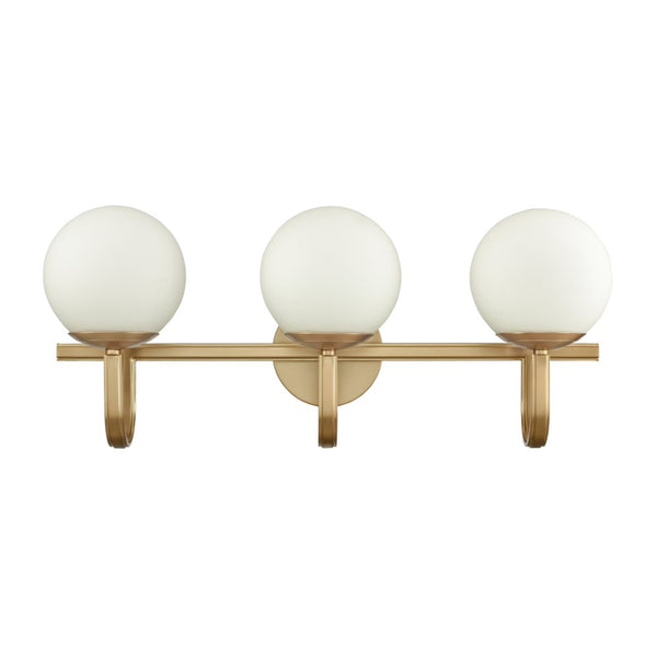 Atlas Caroline 2-Light Vanity Light Fixture - Modern Geometry with Opal Glass for Timeless Elegance Brushed Gold 24'' WL11550-GD