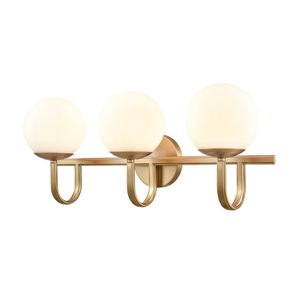 Atlas Caroline 2-Light Vanity Light Fixture - Modern Geometry with Opal Glass for Timeless Elegance Brushed Gold 24'' WL11550-GD