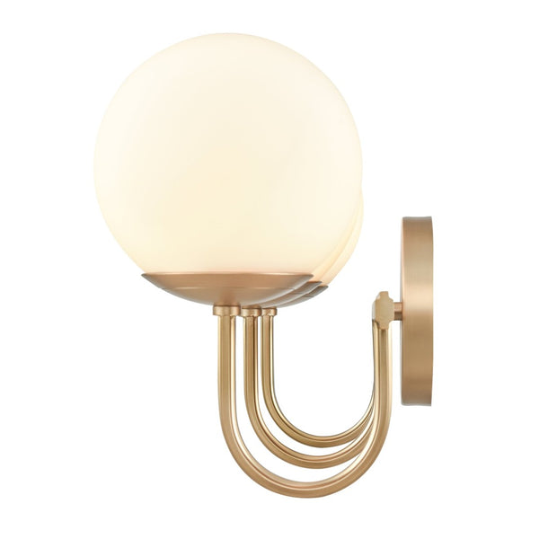 Atlas Caroline 2-Light Vanity Light Fixture - Modern Geometry with Opal Glass for Timeless Elegance Brushed Gold 24'' WL11550-GD