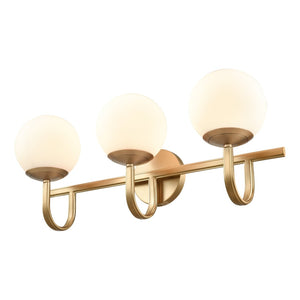 Atlas Caroline 2-Light Vanity Light Fixture - Modern Geometry with Opal Glass for Timeless Elegance Brushed Gold 24'' WL11550-GD