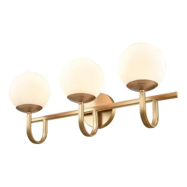 Atlas Caroline 2-Light Vanity Light Fixture - Modern Geometry with Opal Glass for Timeless Elegance Brushed Gold 24'' WL11550-GD
